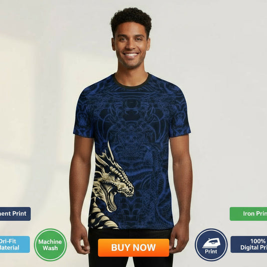 Next Print Sports Jersey T-Shirt With Dragon Print.