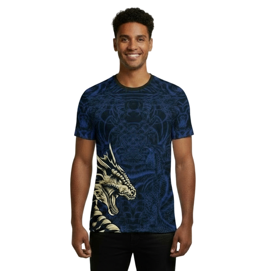 Next Print Sports Jersey T-Shirt With Dragon Print.