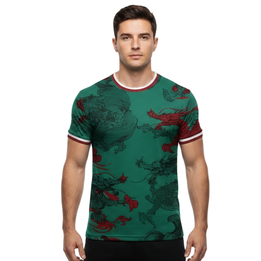 Next Print Sports T-shirt Design with Dragon Motif