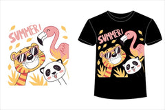 Next Print Summer Animals T-Shirt Design