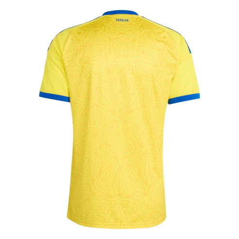 Yellow blue football jersey back side with custom player number