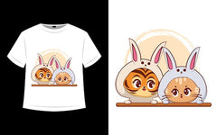 Next Print cute tiger and cat Tshirt