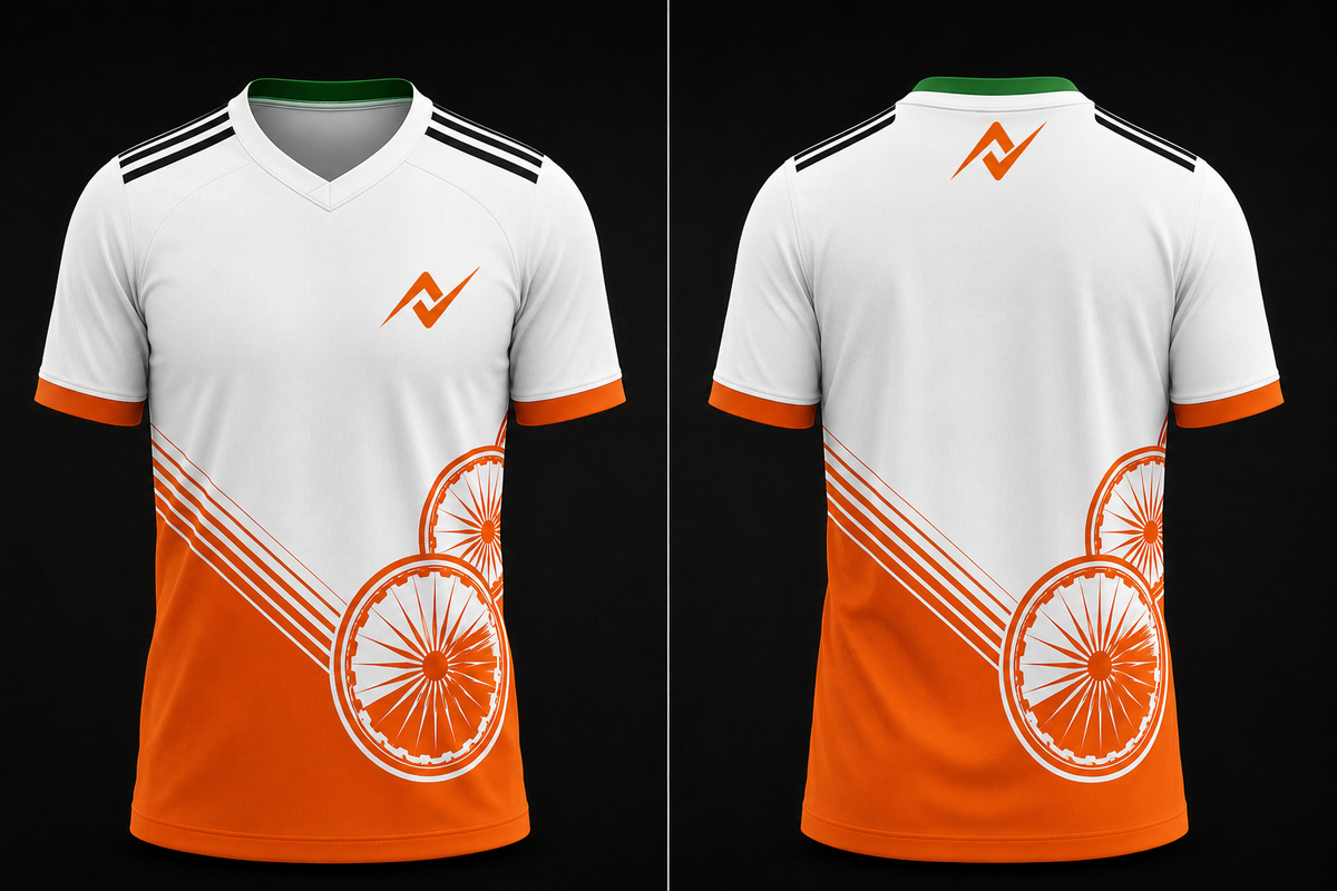 Tiranga salute national flag honour graphic jersey India