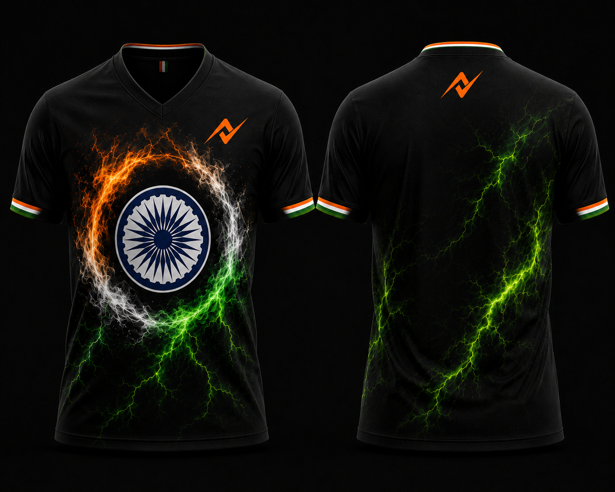 Tricolor heartbeat India in every heart graphic jersey