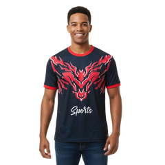 Next Print Tshirt mockup abstract texture grunge texture sport jersey design in red black color