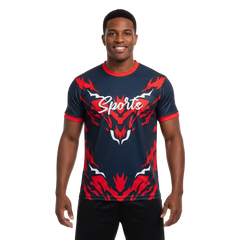 Next Print Tshirt mockup abstract texture grunge texture sport jersey design in red black color