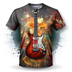 Tshirt prints grunge guitar street wear design