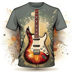 Tshirt prints grunge guitar street wear design