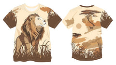 two shirts with a lion on the front and the front and the front are printed on the front