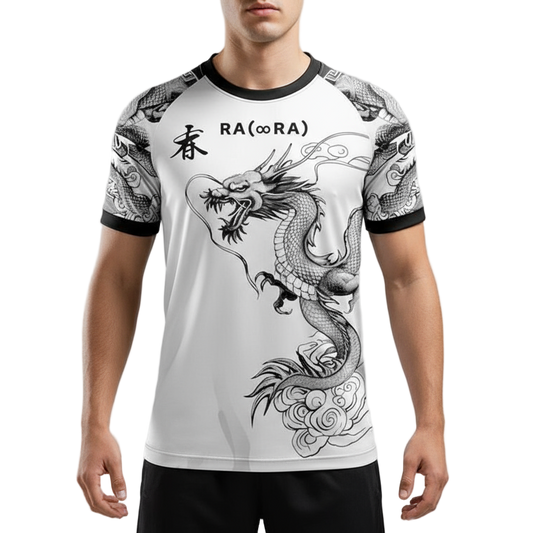 Next Print two white shirts with a dragon on the front and the word gargo on the front