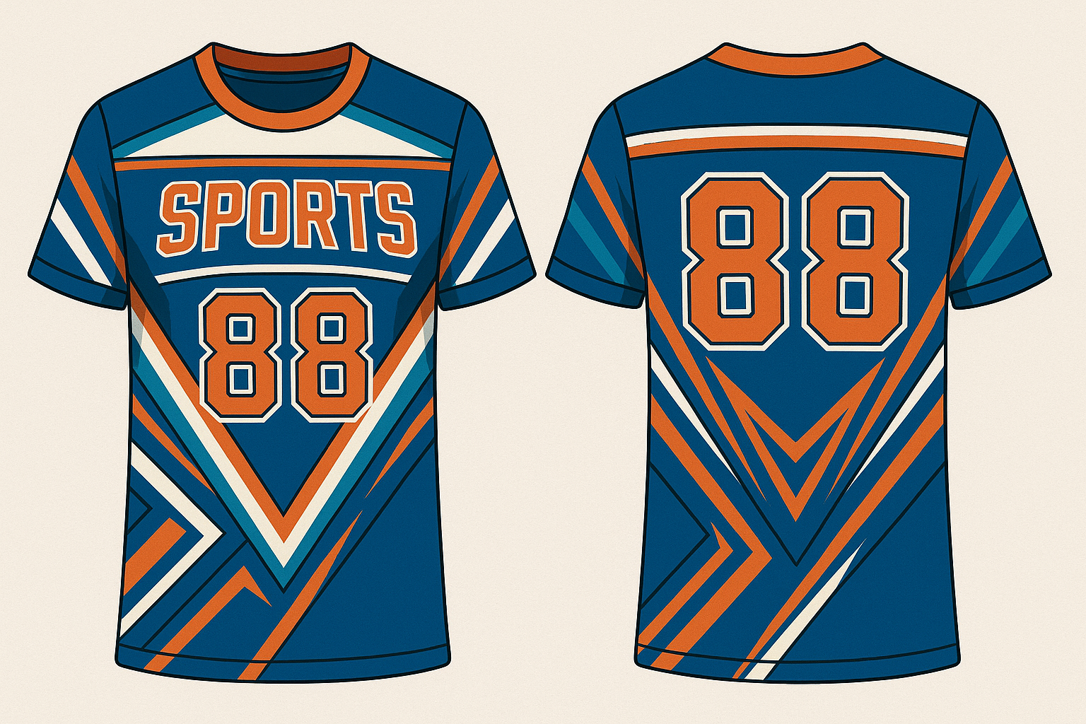 Vector jersey retro design for sublimation