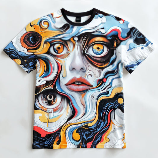 Next Print tshirt featuring abstract face