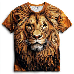 Next Print A vibrant graphic featuring a detailed lions face printed T-Shirt.