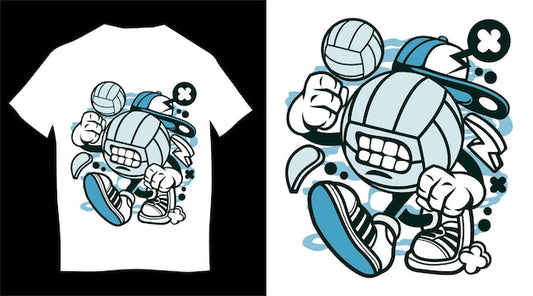Next Print Volleyball Cartoon Mascot T-Shirt Design