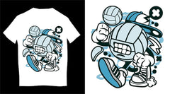 Next Print Volleyball Cartoon Mascot T-Shirt Design