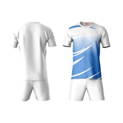 Premium white blue sportswear coord set side angle view