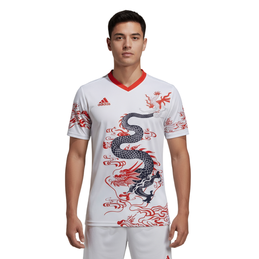 Next Print white shirt with a dragon on it