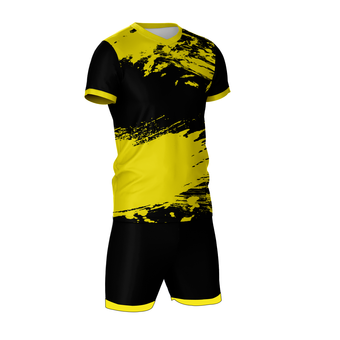 Premium yellow blaze strike sports jersey side angle sportswear view