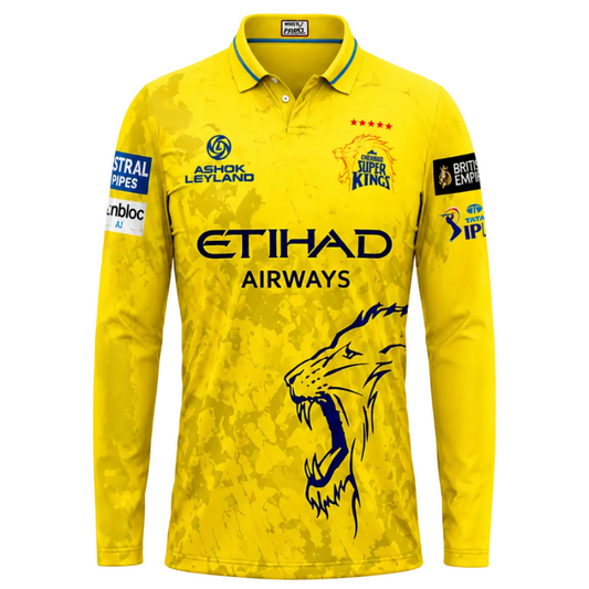 Next print Custom Yellow Full Sleeve Jersey | Personalized Cricket & Sports T-Shirt Printing India