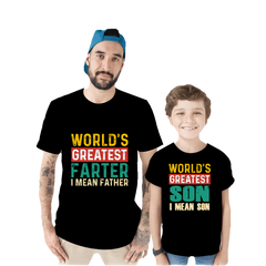 World's Greatest Father Dad and Son Printed T-Shirt.