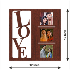 Love Wall Frame With 3 Beautiful Photos