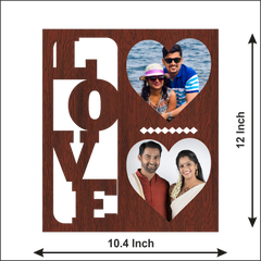Love Wall Frame With 2 Photos Heart Shape Photos