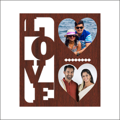 Love Wall Frame With 2 Photos Heart Shape Photos