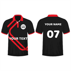 Custom cricket jerseys red black 119948000