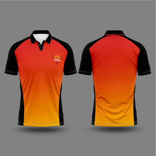 Next Print Ipl Hyderabad Printed Polo Collar Jersey With Name And Number Printed.