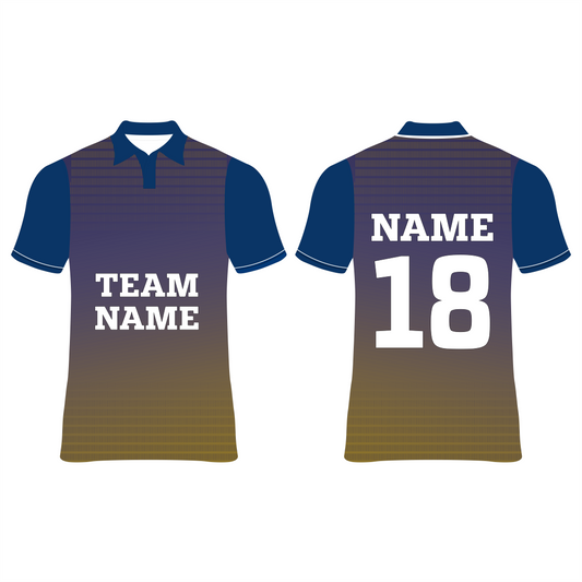 All Over Printed Customized Sublimation T-Shirt Unisex Sports Kolkata Knight Riders Cricket  Jersey Player Name & Number, Team Name And Logo.NP050000