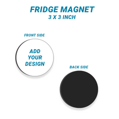 Customised Acrylic Fridge Magnet 3 x 3 Inches Set Of 4