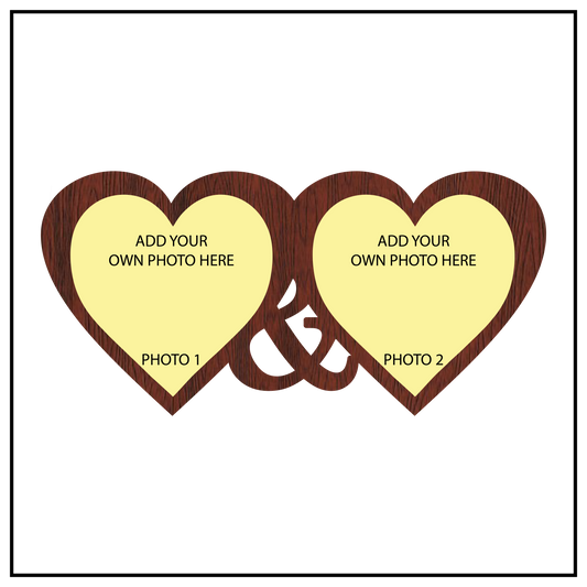 DOUBLE IMAGE HEART SHAPE WALL FRAME