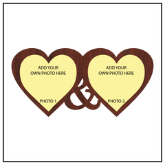 DOUBLE IMAGE HEART SHAPE WALL FRAME