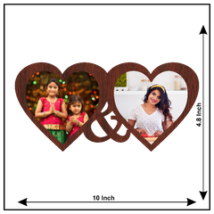 DOUBLE IMAGE HEART SHAPE WALL FRAME
