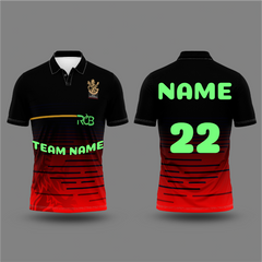 RCB 2026 black red half sleeves printed cricket jersey for men by NextPrint India