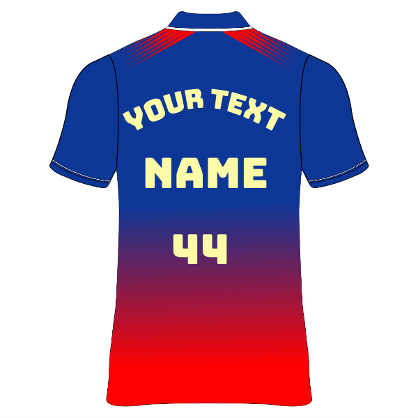 RCB 2026 blue and red half sleeve V neck printed cricket jersey for men by NextPrint