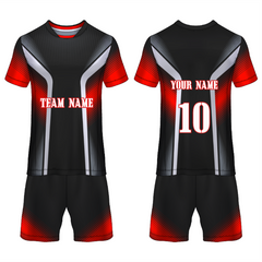 Premium red blaze sports jersey side angle athletic wear view