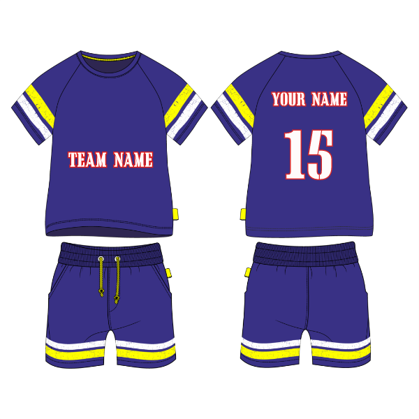 Premium royal purple sports jersey side angle athletic wear view