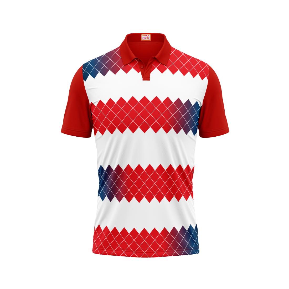 Next Print Customized Polo Neck Red Jersey NPTS05