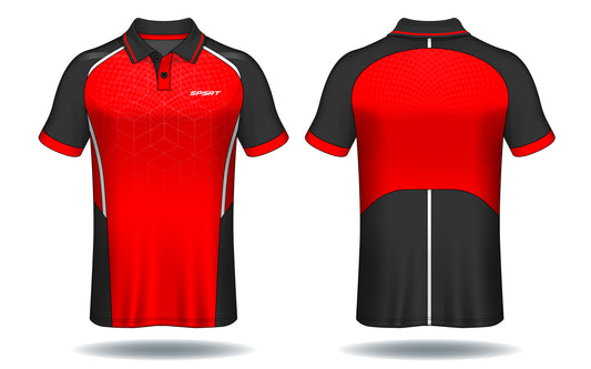 Shadow Strike Red Black Performance Polo Jersey front view sports jersey