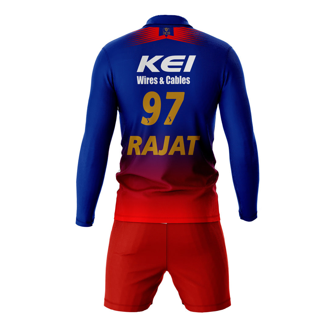 Rajat Patidar RCB Full Sleeve Polo T Shirt With Shorts RCBFSPTS8
