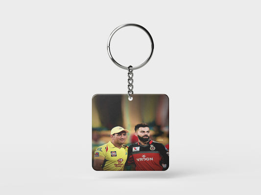 Next Print King And Dhoni Square Keychain