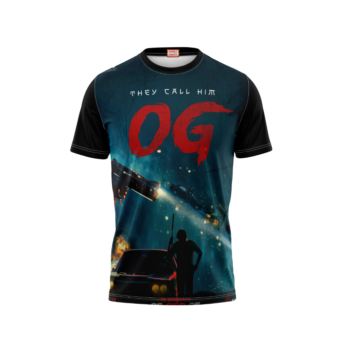 Nextprint Pawan kalyan they call him og black photo printed tshirt