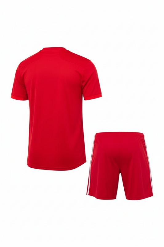 NextPrint Premium Red Football Jersey Set (T-Shirt & Shorts) – Customizable