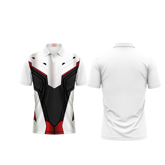 Next Print Customized Polo Neck White Jersey NPTS40