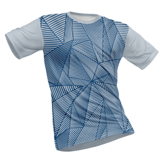 Polyester Half Sleeve Jersey with Round Collar and All Over Digital Print.