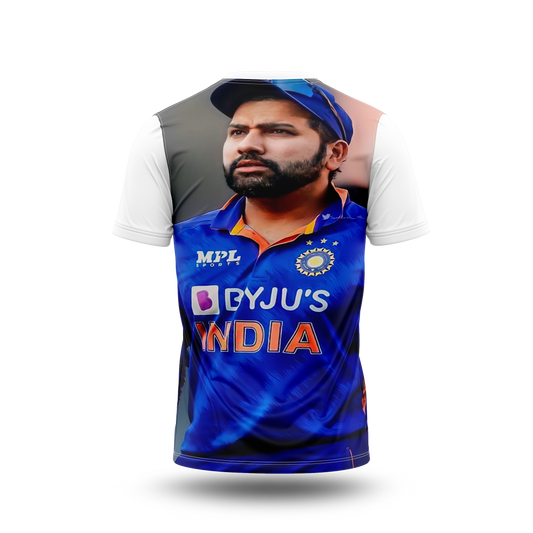 Rohit Sharma Photo Printed T-Shirt.