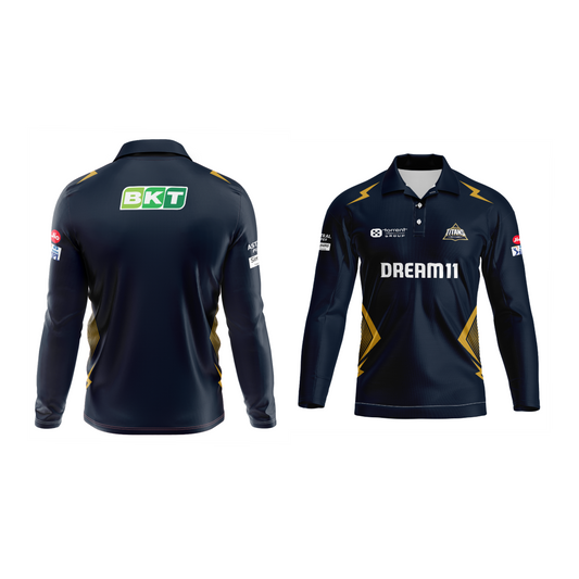 Next Print   Ipl Gujrat Polo collar full sleeves jersey