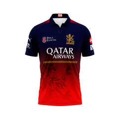 Next Print Customised Ipl Royal Challengers Bengaluru Printed Polo Collar 2025 Jersey.