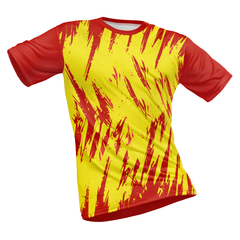 Polyester Half Sleeve Jersey with Round Collar and All Over Digital Print.